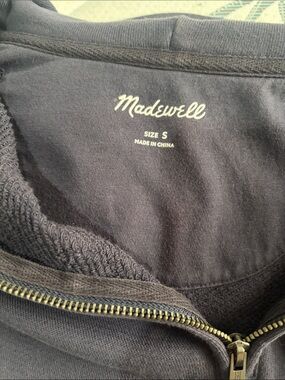 Madewell Navy Blue Zip-Front Sweatshirt